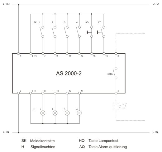 Anschlussschema Störmelder AS2000-1