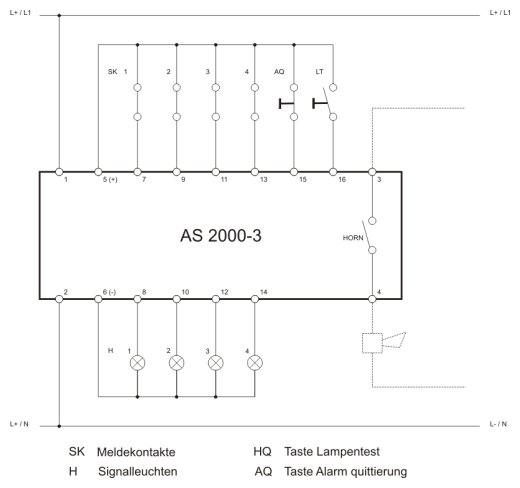 Anschlusschema Neuwertmelder AS2000-1