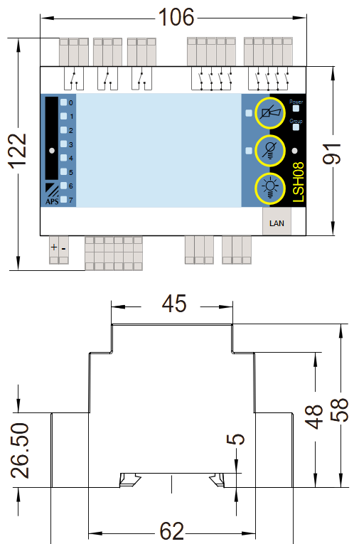 Dimensional drawing LSH
