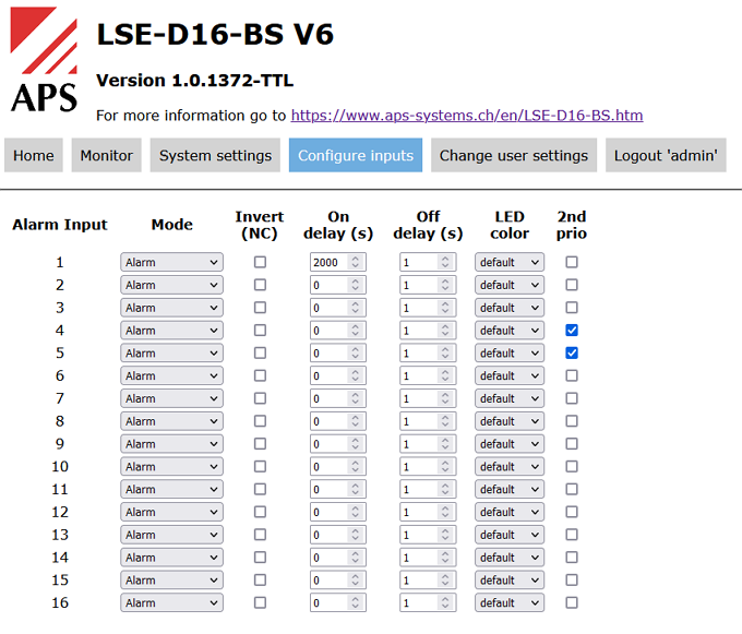 Programmierung des Störmelders LSE-D16-BS