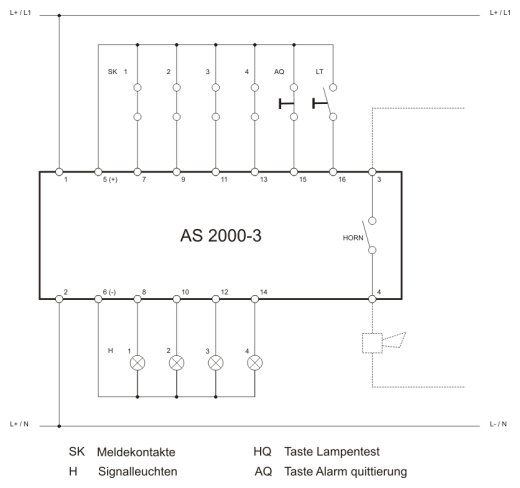Anschlusschema Neuwertmelder AS2000-1